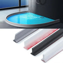 Barreira de água de silicone autoadesiva para box de banheiro, flexível e impermeável, disponível em diferentes cores e tamanhos.
