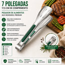 Pegador de Alimentos em Aço Inox com Trava – Pinça para Churrasco, Saladas e Cozinha