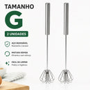 Batedor de Ovos Semiautomático em Aço Inox – Misturador Manual Rápido para Ovos, Cremes e Massas
