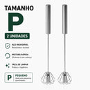 Batedor de Ovos Semiautomático em Aço Inox – Misturador Manual Rápido para Ovos, Cremes e Massas