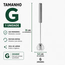 Batedor de Ovos Semiautomático em Aço Inox – Misturador Manual Rápido para Ovos, Cremes e Massas