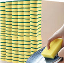 Kit de esponjas de limpeza multiuso com dupla face, ideal para lavar louças, panelas e remover gordura com eficiência.