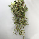 Folhagem artificial pendente de 75 cm com folhas realistas, ideal para vasos suspensos, jardins verticais e decoração de ambientes.