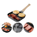 Frigideira antiaderente 3 em 1 com divisórias para preparar ovos, carnes, bacon e outros alimentos ao mesmo tempo