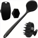 Kit Escovas de Silicone para Banho e Massagem Corporal – 4 Peças para Limpeza e Esfoliação da Pele