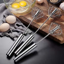 Batedor de Ovos Semiautomático em Aço Inox – Misturador Manual Rápido para Ovos, Cremes e Massas