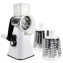 Ralador Rotativo Manual Multifuncional 3 Lâminas com Ventosa Antiderrapante para Queijo, Legumes e Vegetais