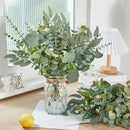 Kit Folhagens Artificiais de Eucalipto com 20 Hastes para Arranjos e Decoração