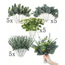Kit Folhagens Artificiais de Eucalipto com 20 Hastes para Arranjos e Decoração