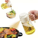 Spray de óleo 2 em 1 transparente de 500ml para cozinha, utilizado como pulverizador e dispensador de azeite, óleo e vinagre em alimentos, churrasco, saladas e Air Fryer.