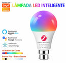 Lâmpada LED Inteligente Zigbee RGBW E27 B22 com Controle por App, Alexa e Google Home
