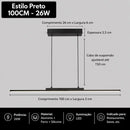 Lustre Pendente LED Linear Moderno para Sala de Jantar, Cozinha e Ilha Gourmet | Luz Ajustável