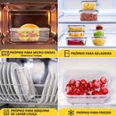 Kit 8 Potes Herméticos Organizadores de Alimentos com Tampa de Trava | BPA Free | Empilháveis para Geladeira e Despensa