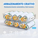 Organizador de Latas para Geladeira Empilhável em Acrílico Transparente | Dispensador de Refrigerantes