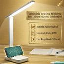 Luminária de Mesa LED Dobrável Recarregável USB com 3 Níveis de Brilho – Luz para Estudos e Trabalho