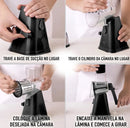 Ralador Rotativo Manual Multifuncional 3 Lâminas com Ventosa Antiderrapante para Queijo, Legumes e Vegetais