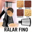 Ralador Rotativo Manual Multifuncional 3 Lâminas com Ventosa Antiderrapante para Queijo, Legumes e Vegetais