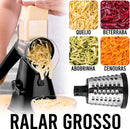 Ralador Rotativo Manual Multifuncional 3 Lâminas com Ventosa Antiderrapante para Queijo, Legumes e Vegetais