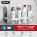 Prateleira Organizadora para Banheiro Autoadesiva em Alumínio | Porta Shampoo Sem Furos | Vivenza Home