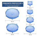 Kit Tampas de Silicone Elásticas Reutilizáveis | Vedação Hermética para Potes e Alimentos | Vivenza Home