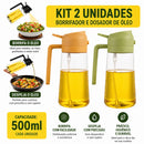 Spray de Óleo 2 em 1 para Cozinha 500ml – Pulverizador e Dispensador para Azeite, Vinagre e Óleo com Controle de Dosagem