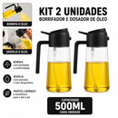 Spray de Óleo 2 em 1 para Cozinha 500ml – Pulverizador e Dispensador para Azeite, Vinagre e Óleo com Controle de Dosagem