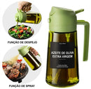 Spray de Azeite e Óleo 2 em 1 de Vidro 470ml – Borrifador para Cozinha com Controle de Dosagem