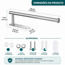 Suporte Adesivo para Papel Higiênico em Aço Inoxidável | À Prova d’Água e Sem Furos